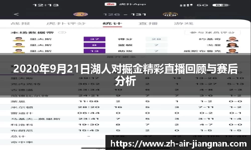 2020年9月21日湖人对掘金精彩直播回顾与赛后分析